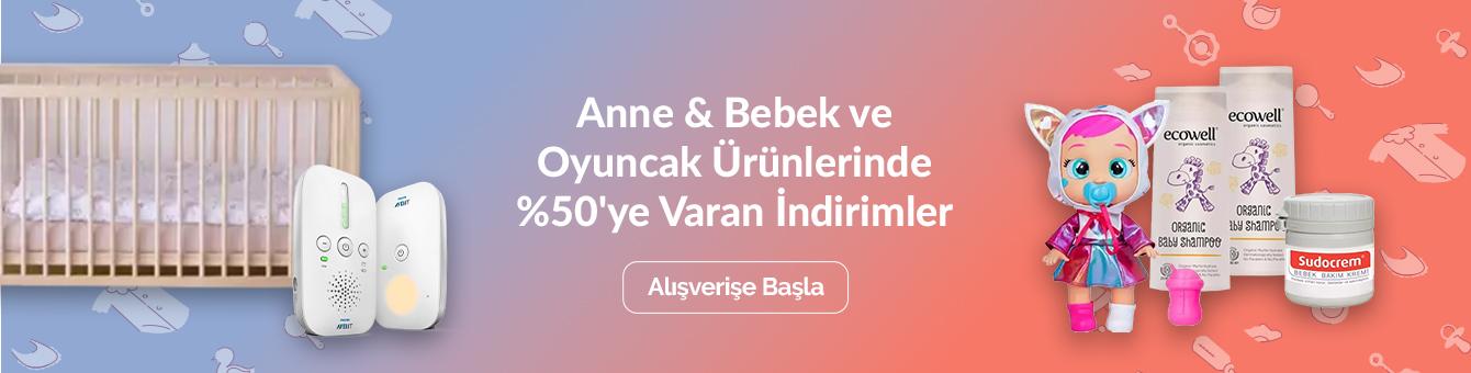 Anne Bebek ve Oyuncak Ürünlerinde %50'ye Varan indirim