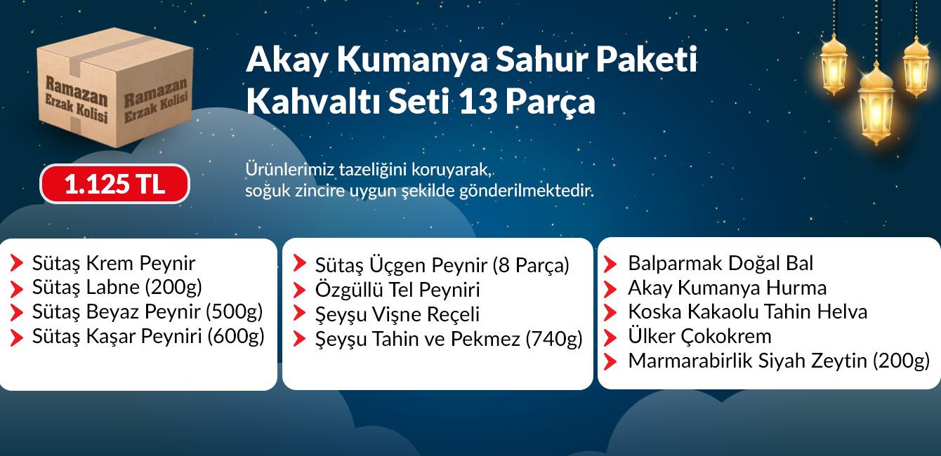 Akay Kumanya Sahur Paketi Kahvaltı Seti 13 Parça
