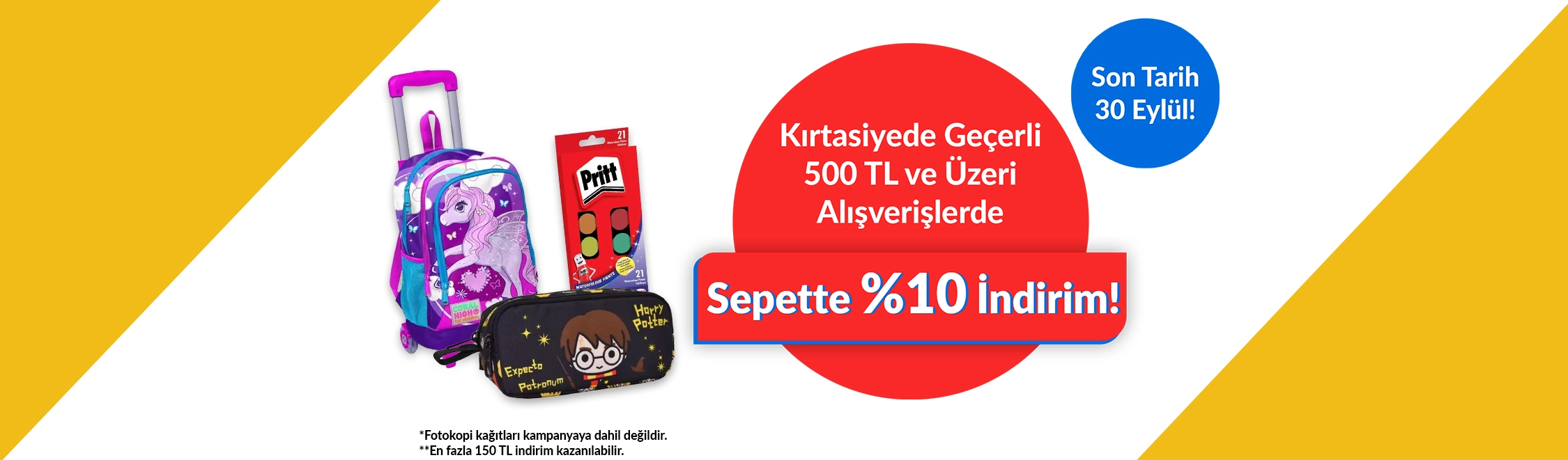 Kırtasiye Sepette İndirim Kampanyası