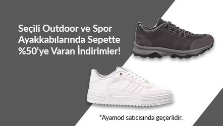 Seçili Spor ve Outdoor Ayakkabılarında Sepette %50' ye Varan İndirimler!