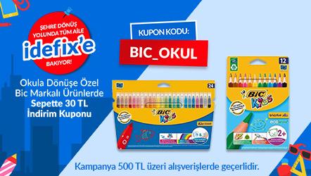 Bic Markalı Ürünlerde Sepette 30 TL Kupon: BIC_OKUL