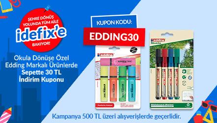 Edding Markalı Ürünlerde Sepette 30 TL Kupon: EDDING30