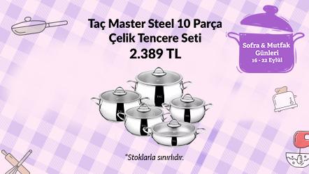 Taç Master Steel 10 Parça Çelik Tencere Seti - 2.389 TL