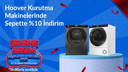 Hoover Kurutma Makinelerinde Sepette %10 İndirim