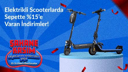 Elektrikli Scooterlarda Sepette %15'e Varan İndirimler!