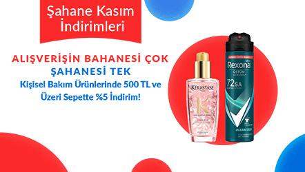 Kişisel Bakım Ürünlerinde 500 TL ve Üzerine Sepette %5 İndirim