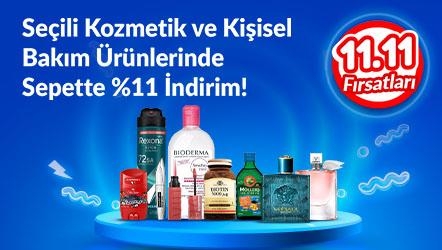 Seçili Kozmetik ve Kişisel Bakım Ürünlerinde Sepette %11 İndirim!