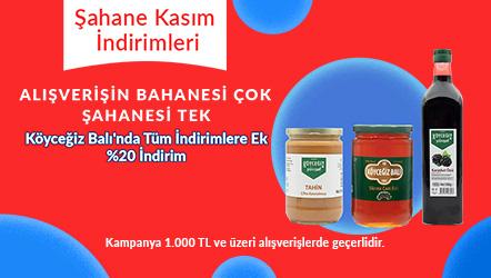 Köyceğiz Balı mağazasında tüm indirimlere ek 1000 TL üzeri %20 indirim