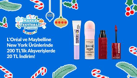 L'Oréal ve Maybelline New York Ürünlerinde 200 TL'lik Alışverişlerde 20 TL İndirim!