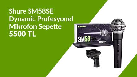 Shure SM58SE Dynamic Profesyonel Mikrofon Sepette 5.500TL