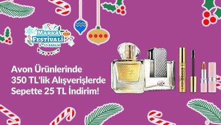 Avon Ürünlerinde 350 TL'lik Alışverişlerde Sepette 25 TL İndirim!