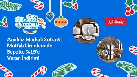 Aryıldız Markalı Sofra & Mutfak Ürünlerinde Sepette %15'e Varan İndirim!