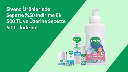 Siveno Ürünlerinde Sepette %50 İndirime Ek 500 TL ve Üzerine Sepette 50 TL İndirim!