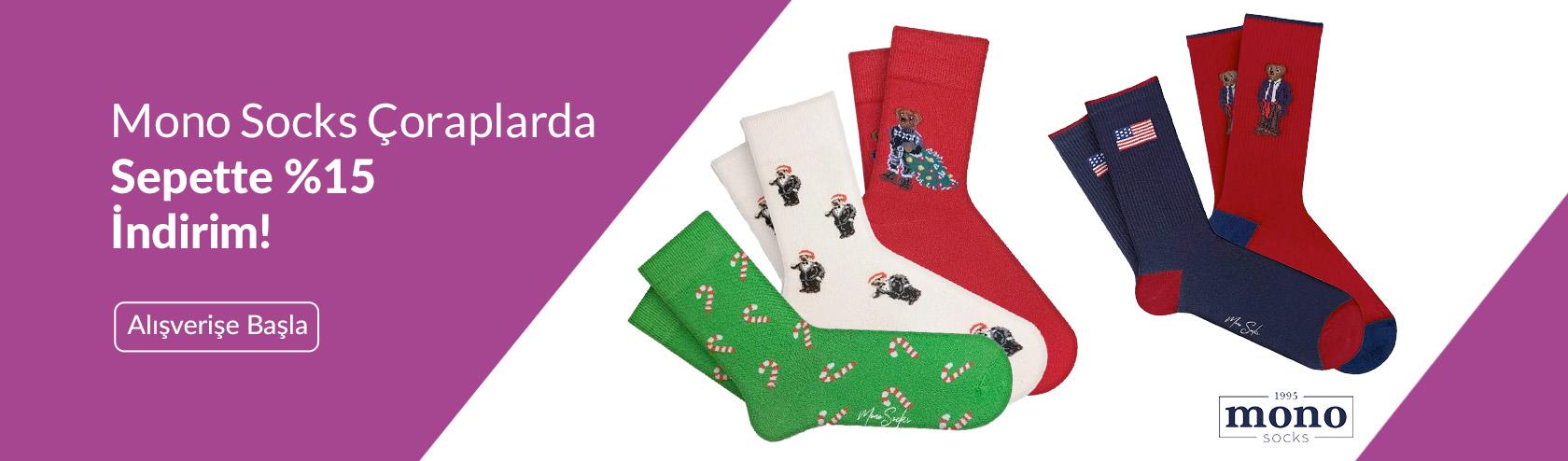 Mono Socks Çoraplarda Sepette %15 İndirim!