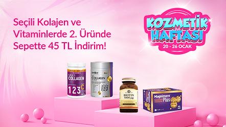 Seçili Kolajen ve Vitaminlerde 2. Üründe Sepette 45 TL İndirim