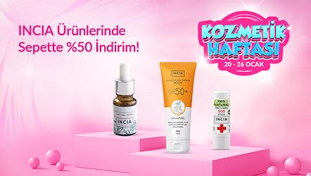 INCIA Ürünlerinde Sepette %50 İndirim