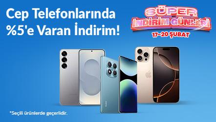 Seçili Cep Telefonlarında Sepette %5'e Varan İndirim