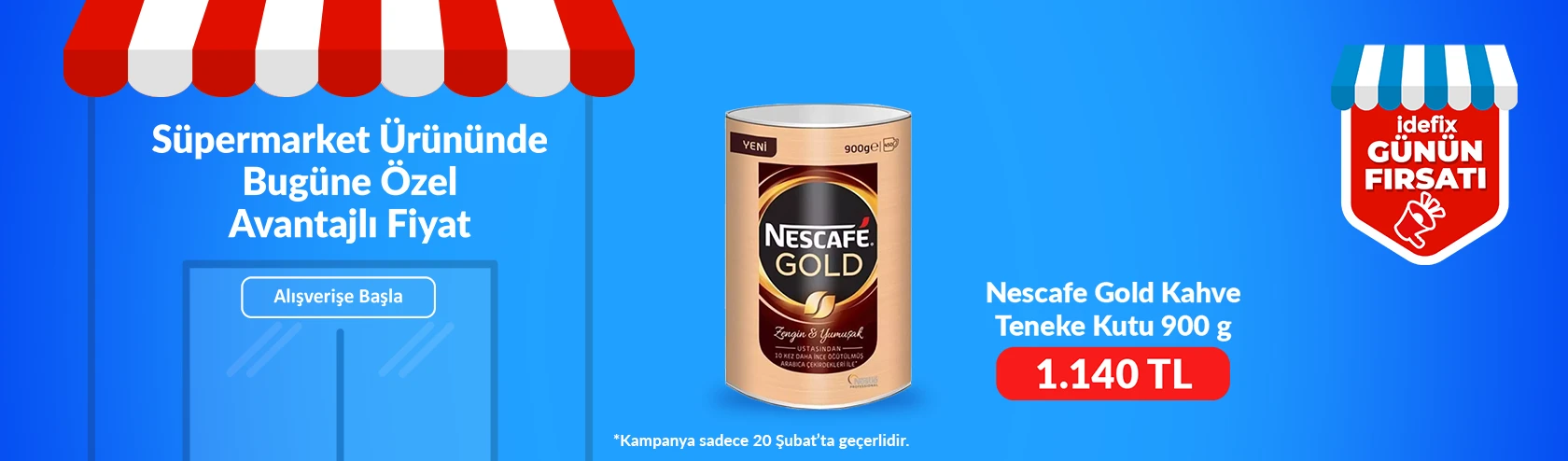 Nescafe Gold Kahve Teneke Kutu 900 gr