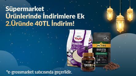 Süpermarket Ürünlerinde İndirimlere Ek 2.Üründe 40TL İndirim!