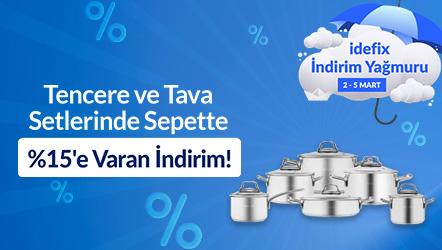 Tencere ve Tava Setlerinde Sepette %15'e Varan İndirim!