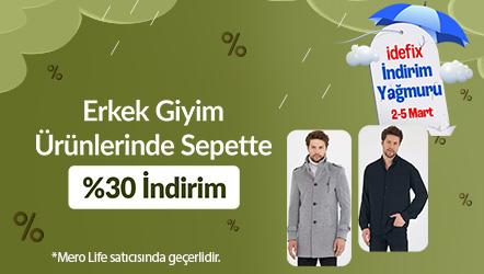 Erkek Giyim Ürünlerinde Sepette %30 İndirim