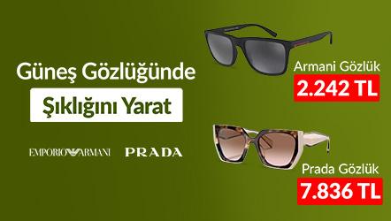 Güneş Gözlüğünde Şıklığını Yarat (Armani Gözlük 2242 TL Prada Gözlük 7836 TL)