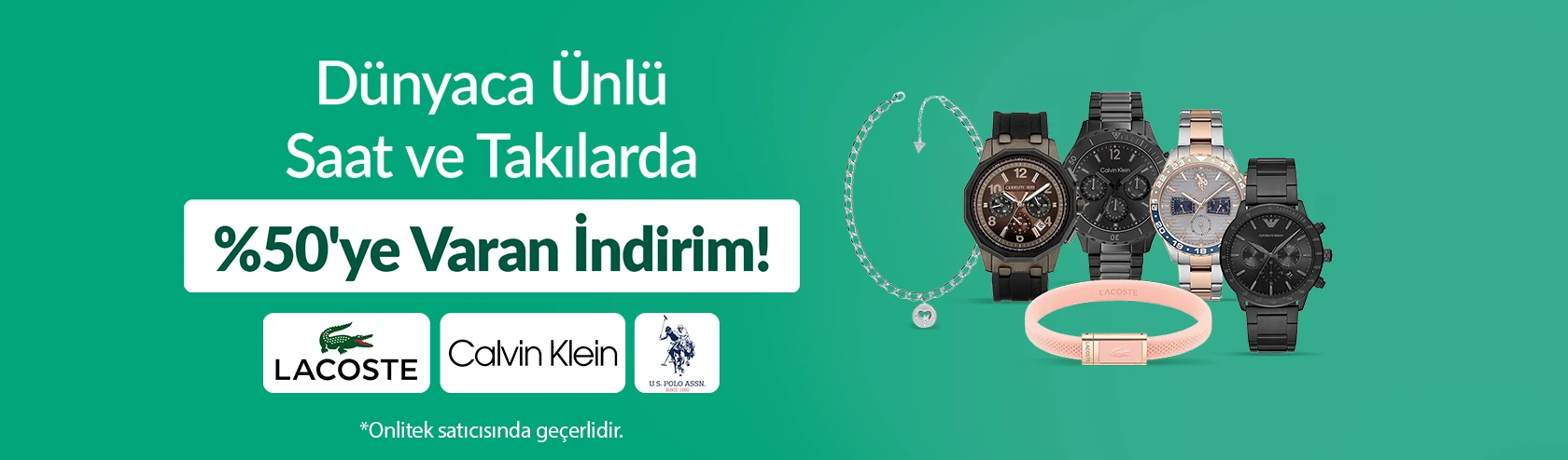 Dünyaca Ünlü Saat ve Takılarda %50'ye Varan İndirim!