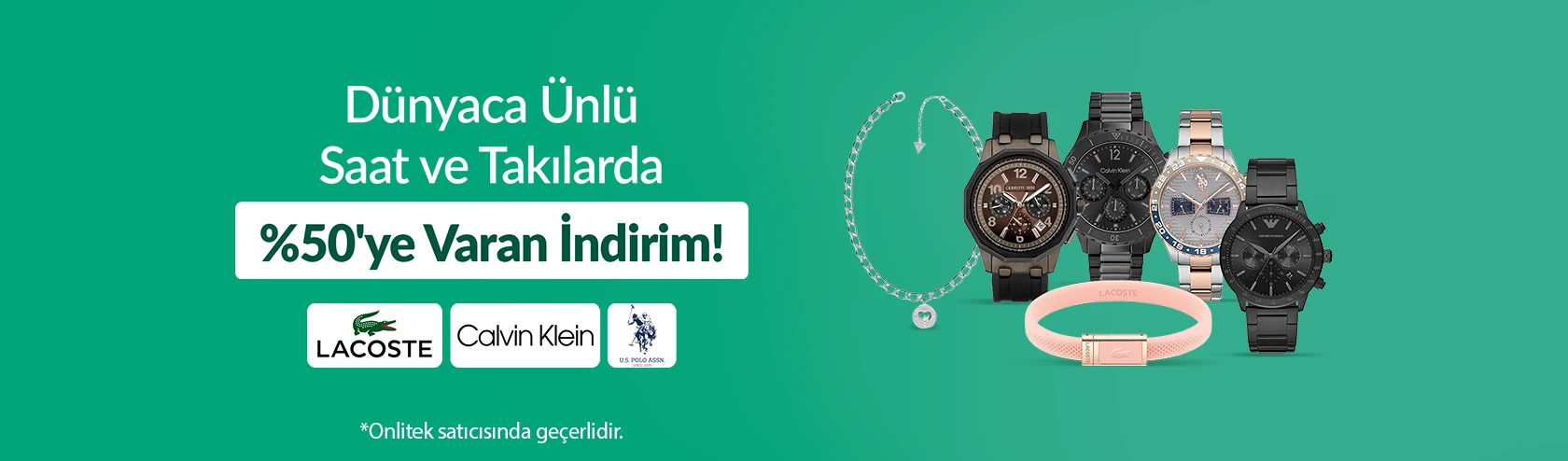 Dünyaca Ünlü Saat ve Takılarda %50'ye Varan İndirim!