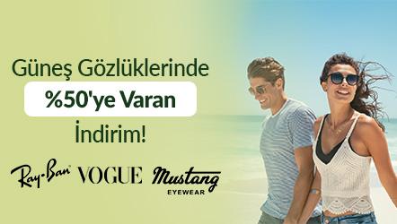 Güneş Gözlüklerinde %50'ye Varan İndirim!