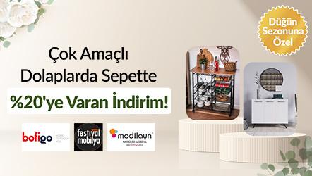 Çok Amaçlı Dolaplarda Sepette %20'ye Varan İndirim!