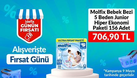 Molfix Bebek Bezi 5 Beden Junior Hiper Ekonomi Paketi 156 Adet 706,9 TL