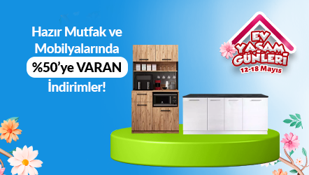 Hazır Mutfak ve Mobilyalarında %50'ye Varan İndirim!