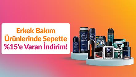 Erkek Bakım Ürünlerinde Sepette %15'e Varan İndirim