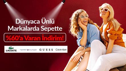 Lacoste,Tommy Hilfiger,Guess, Calvin Klein Sepette %60 a Varan İndirim!