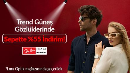 Trend Güneş Gözlüklerinde Sepette %55 İndirim
