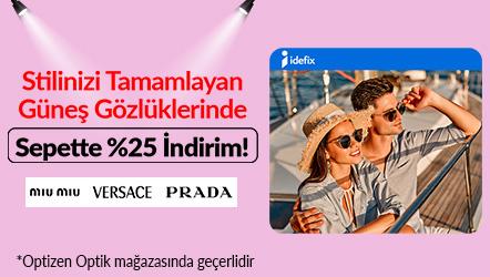 Stilinizi Tamamlayan Güneş Gözlüklerinde Sepette %25 İndirim!