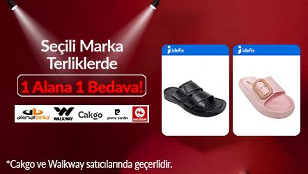 Seçili Marka Terliklerde 1 Alana 1 Bedava!