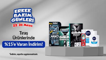 Tıraş Ürünlerinde Sepette %15'e Varan İndirim!