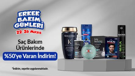 Erkek Saç Ürünlerinde Sepette %50'ye Varan İndirim