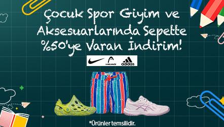 Çocuk Spor Giyim ve Aksesuarlarında Sepette %50'ye Varan İndirim!