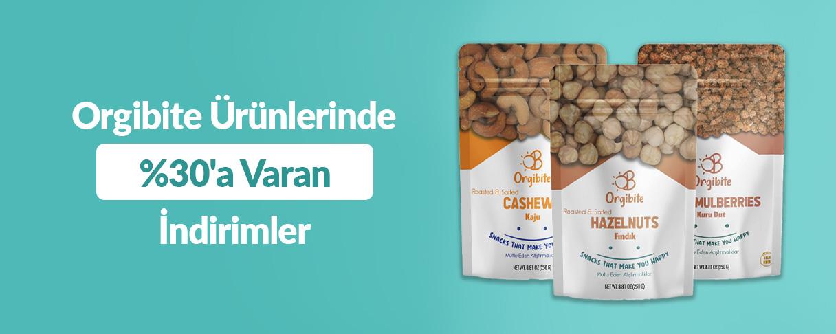 Orgibite markalı ürünlerde sepette %30 indirim fırsatı!