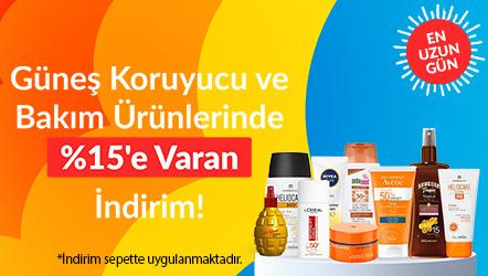 Güneş Ürünlerinde Sepette %15'e Varan İndirim