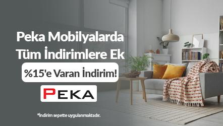 Peka markalı mobilya ürünlerinde tüm indirimlere ek sepette %15'e varan indirim