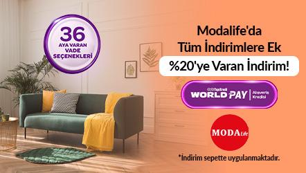 Modalife Markalı Ürünlerinde tüm indirimlere ek sepette %20'a varan indirim