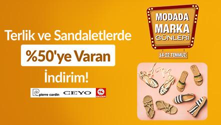 Terlik ve Sandaletlerde %50'ye Varan İndirim