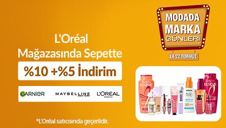 L'Oréal Paris,Maybelline New York, Garnier Ürünlerinde Sepette %10 + %5 İndirim