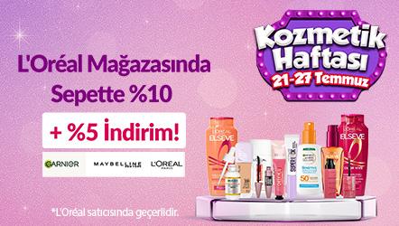 L'Oréal Paris,Maybelline New York, Garnier Ürünlerinde Sepette %10 + %5 İndirim