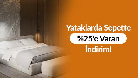 Yataklarda sepette %25'e varan indirim