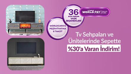 Tv Sehpaları ve Ünitelerinde Sepette %30'a Varan İndirim!