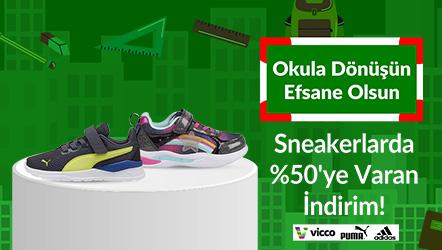 Okul Yolu Sneakerlarda Kaçırılmayacak Fırsat %50'ye Varan İndirim